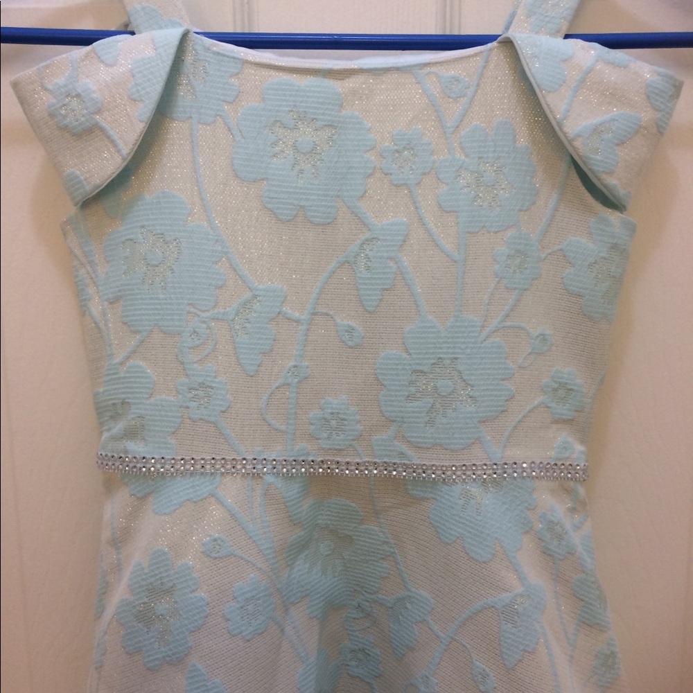 Girls blue dress  party rhinestone waist size 8 - Picture 6 of 14